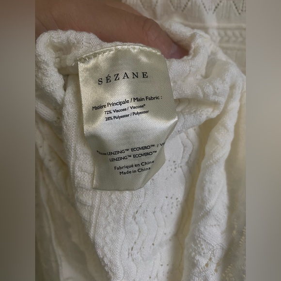 NWT Sezane Pull Ronnie Ercu White Knit Sweater Jumper - Picture 10 of 11
